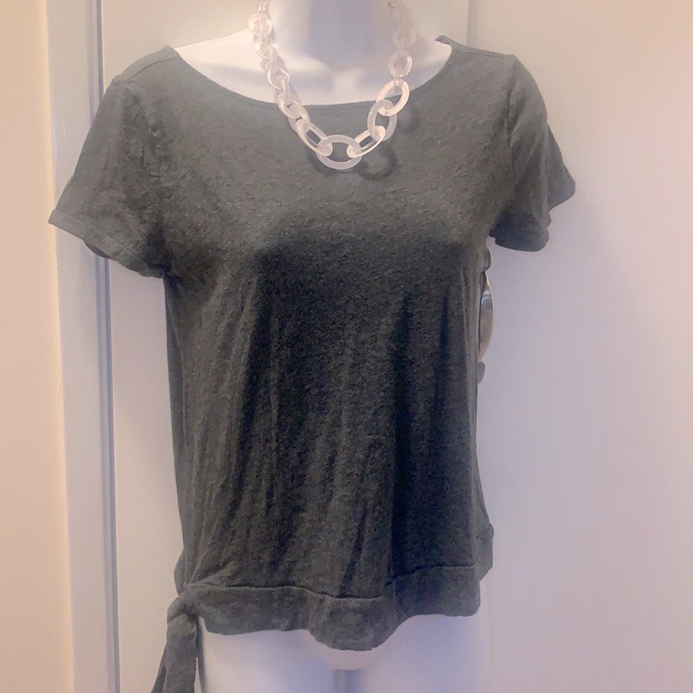 Ann Taylor loft Grey tie side top XS
